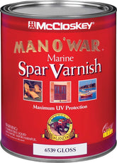 McCloskey Man O'War 080.0006539.005 Marine Spar Varnish, Gloss, Clear, 1 qt